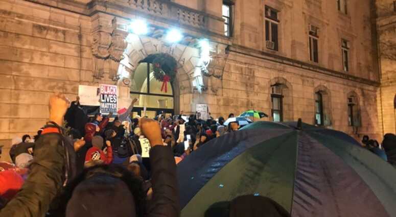 A protest for Jameek Lowery at City Hall in Paterson on Dec. 8, 2019. Jameek Lowery