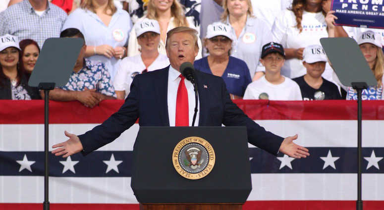 President Trump at a reelection rally in Florida. President Trump