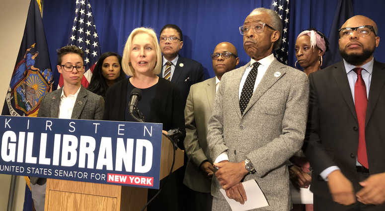 Sen. Kirsten Gillibrand and Rev. Al Sharpton promote bail reform. Gillibrand bail reform