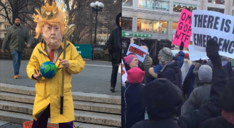 Union Square protest against Trump's national emergency declaration Union Square protest against Trump's national emergency declaration
