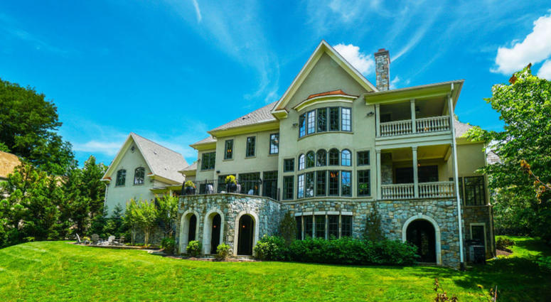 Bruce Allen's backyard at McLean mansion. Bruce Allen's McLean, Virginia mansion is up for sale again.
