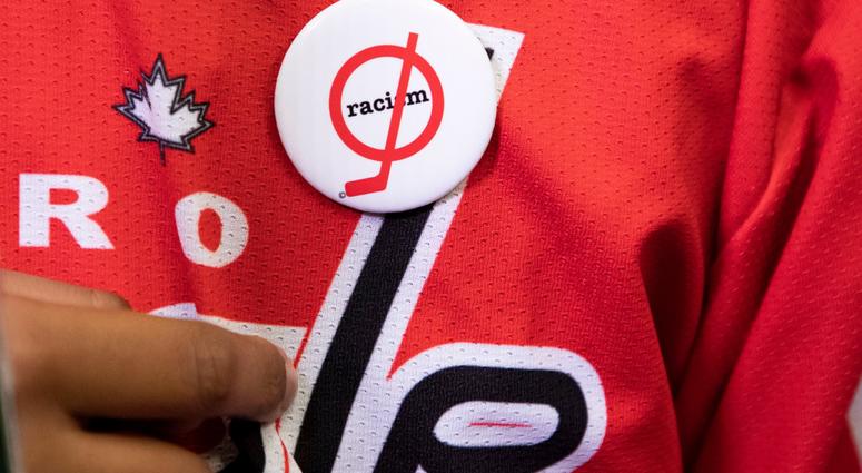 Anti-racism pins designed by parents of the Metro Maple Leafs in support of Divyne Apollon II Anti-racism pins designed by parents of the Metro Maple Leafs in support of Divyne Apollon II