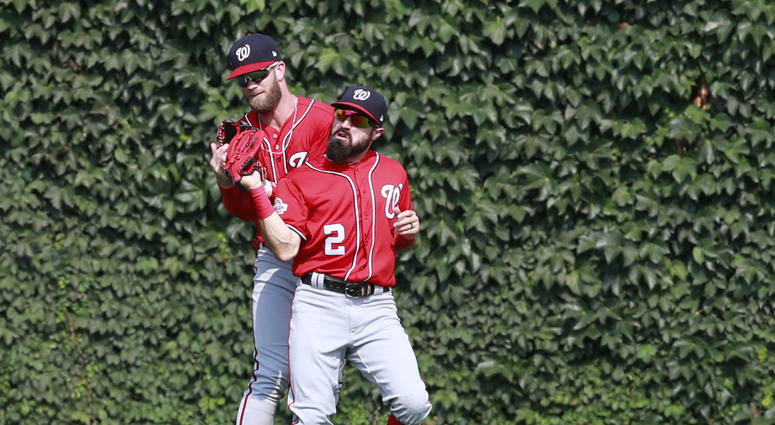 Adam Eaton collides with Bryce Harper at Wrigley Field Bryce_Harper_Adam_Eaton