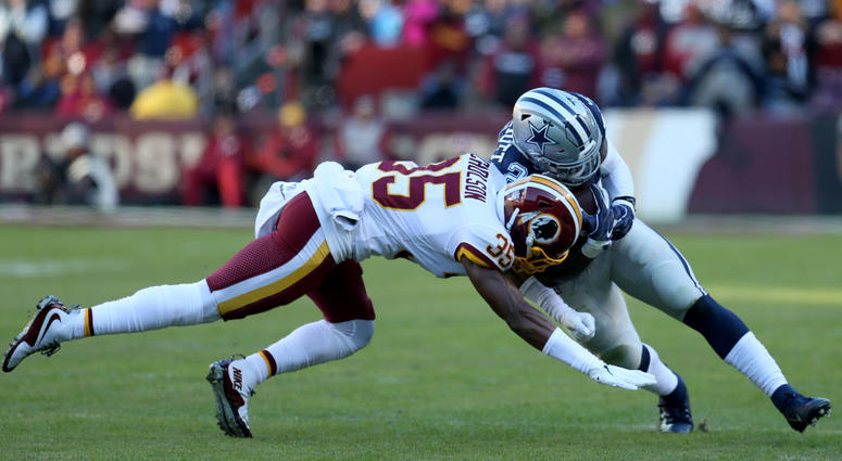 Montae Nicholson hits Cowboys RB Ezekiel Elliott. Montae_Nicholson