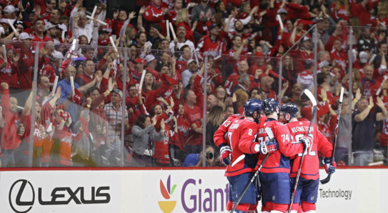 Capitals celebrate another goal during Game 5. Washington Capitals dominate in Game 5.