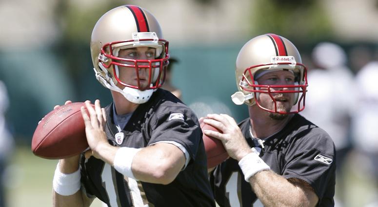 Trent Dilfer and Alex Smith at 49ers training camp in 2007 Trent_Dilfer_Alex_Smith