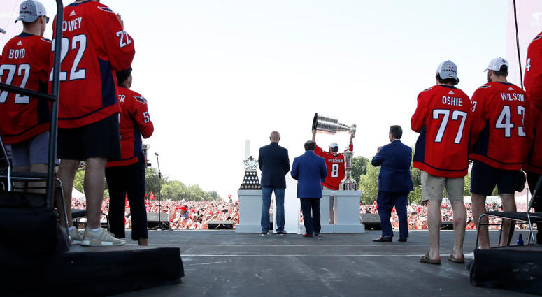 Alex Ovechkin presents the Stanley Cup to fans at the Capitals' championship parade on the National Mall Entercom and Capitals extend multi-platform partnership