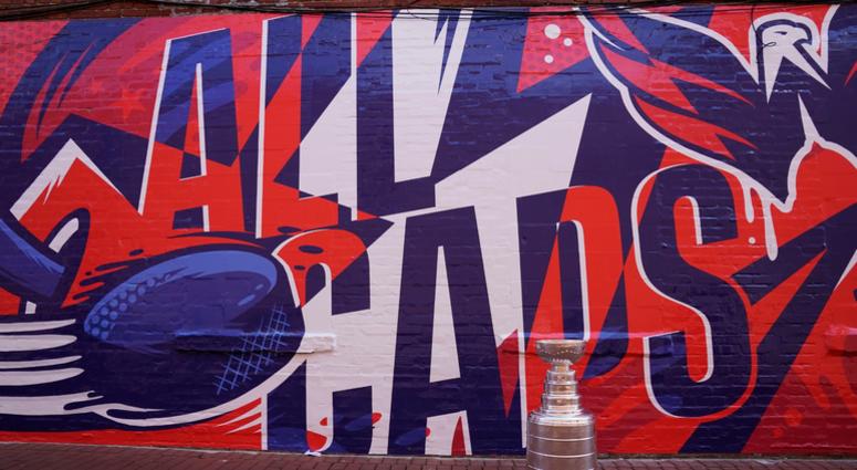 Caps mural at 1335 H Street NE, Washington D.C, designed by Matt Corrado H_Street_Mural