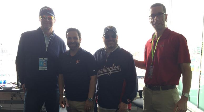 Charlie Slowes and Dave Jageler with John Auville and Jason Bishop. Charlie Slowes and Dave Jageler with John Auville and Jason Bishop.
