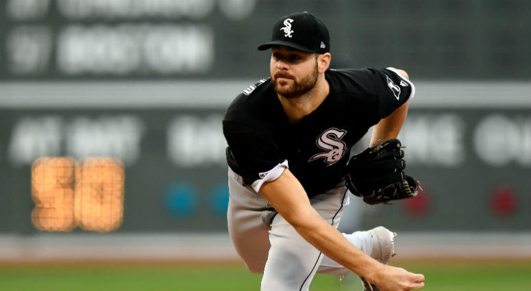 Lucas Giolito pitching for the Chicago White Sox. Lucas Giolito pitching for the Chicago White Sox