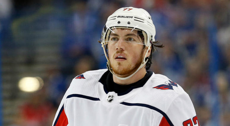 T.J. Oshie looks on in Game 7 of the Eastern Conference Final TJ_Oshie_Stanley_Cup_Playoffs