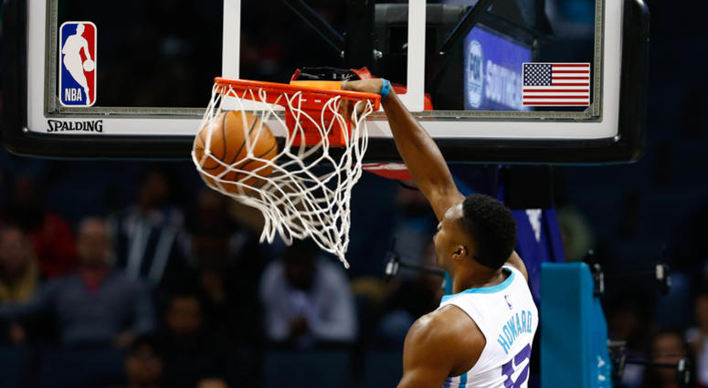 Dwight Howard dunks for the Charlotte Hornets Dwight_Howard