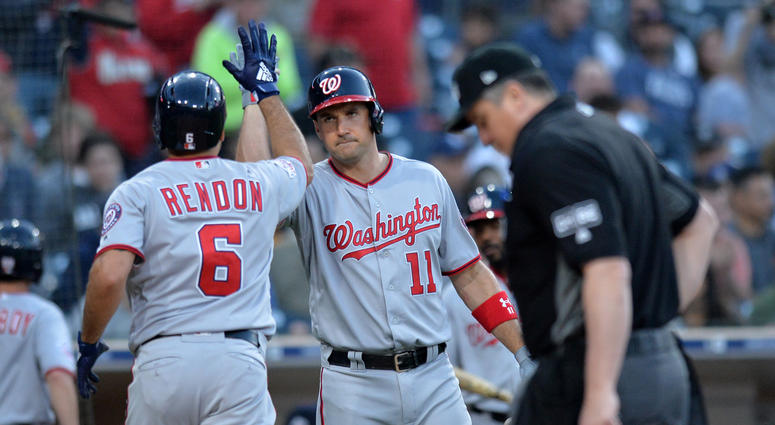 Ryan Zimmerman high-fives Nats teammate Anthony Rendon Ryan_Zimmerman