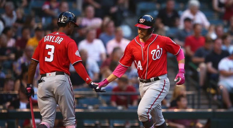 Mark Reynolds celebrates with Michael Taylor after homering in Arizona Mark_Reynolds_Home_Run