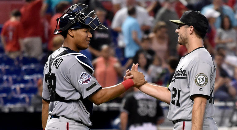 Pedro Severino celebrates a victory with Brandon Kintzler Brandon_Kintzler_Pedro_Severino