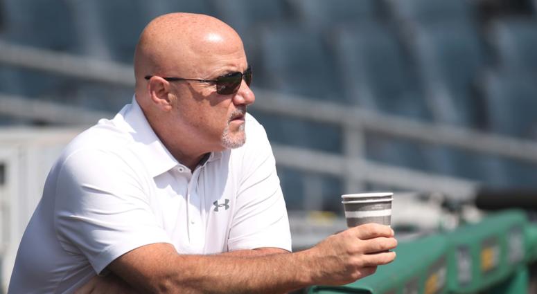 Nats GM Mike Rizzo looks on prior to a game at PNC Park Mike_Rizzo_Nationals