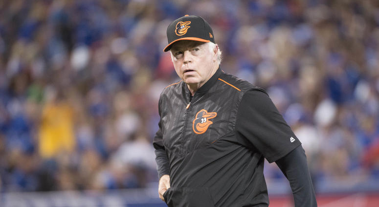 Buck Showalter walks to the dugout. Buck_Showalter