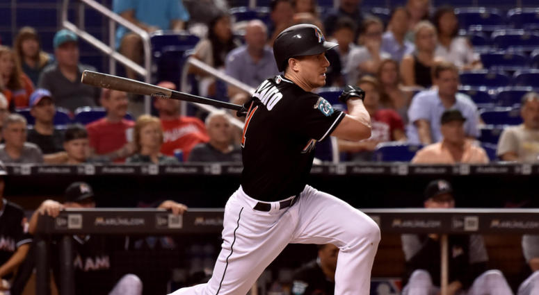 J.T. Realmuto hits for the Marlins against the Nationals. JT_Realmuto_Marlins