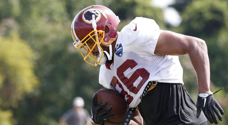 Jordan Reed at Redskins training camp. Jordan_Reed_Redskins