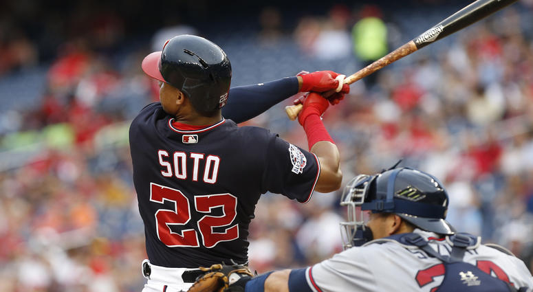 Juan Soto hits a solo home run against the Braves on Tuesday Juan_Soto_Home_Run