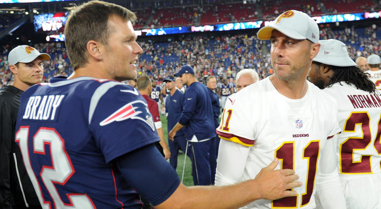 Alex Smith greets Tom Brady after Redskins-Patriots preseason opener Tom_Brady_Alex_Smith