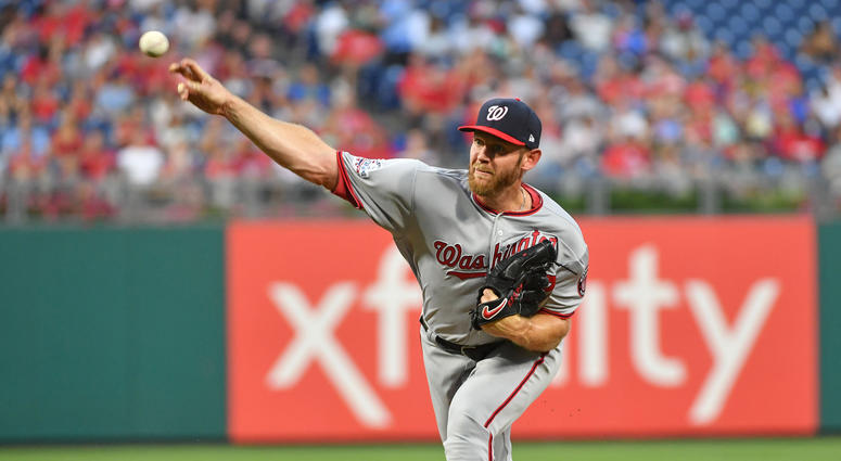 Stephen Strasburg pitches for the Washington Nationals. Stephen_Strasburg