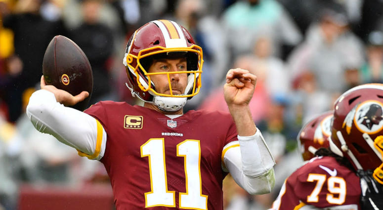 Alex Smith throws a pass against Green Bay. Alex_Smith_Redskins_Packers