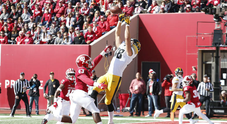 Iowa tight end T.J. Hockenson makes a leaping touchdown catch. Iowa tight end T.J. Hockenson is a prospect at the NFL Combine the Redskins should watch.