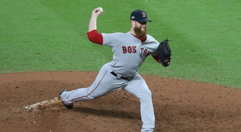 Craig Kimbrel throws a pitch in the ALCS. Nationals bullpen still struggles, should they call Craig Kimbrel?