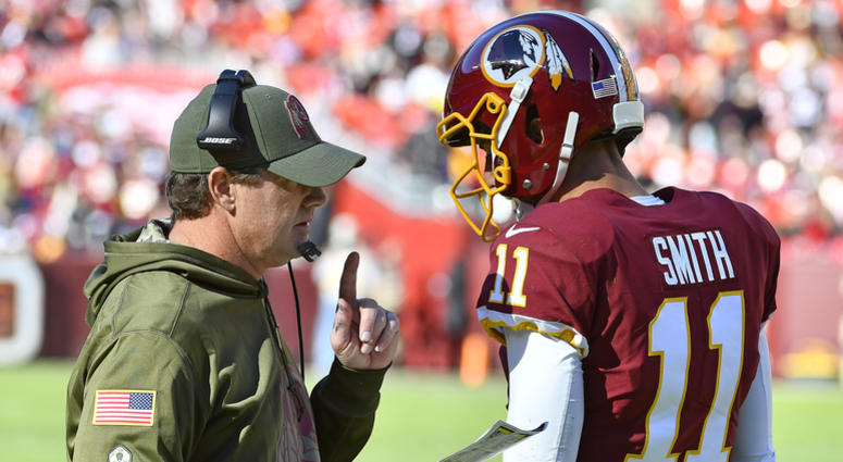 Jay Gruden and Alex Smith of the Washington Redskins. Jay_Gruden_Alex_Smith