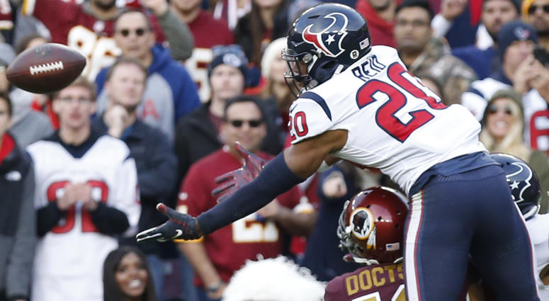 Texans defenders Kareem Jackson (25) and Justin Reid (20) prevent Josh Doctson from making a catch in the fourth quarter Josh_Doctson