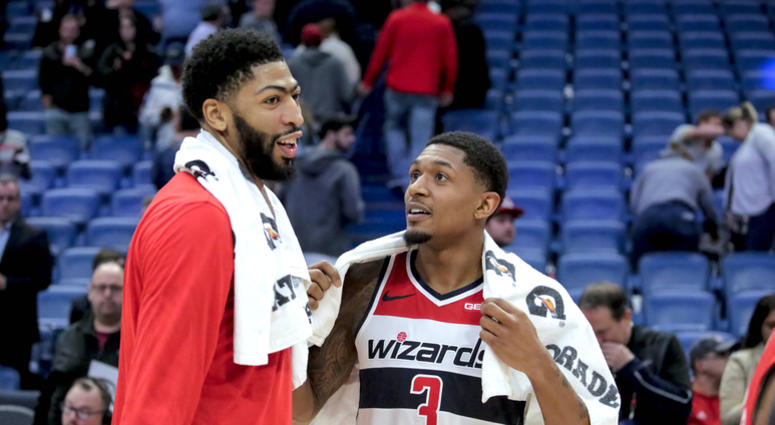 Anthony Davis and Bradley Beal speak after a Wizards vs. Pelicans game. Anthony_Davis_Bradley_Beal