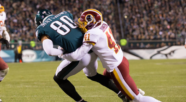Danny Johnson makes a tackle for the Redskins. danny-johnson