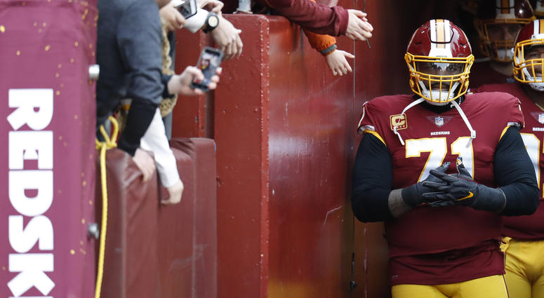 Redskins LT Trent Williams stands in the tunnel at FedEx Field. Trent_Williams