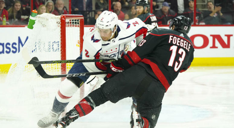 Hurricanes forward Warren Foegele scored after 17 seconds in Game 4. Hurricanes forward Warren Foegele scored after 17 seconds in Game 4.