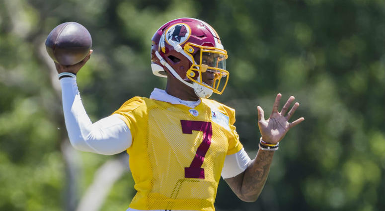 Washington Redskins quarterback Dwayne Haskins. Jay Gruden says Dwayne Haskins has a shot to start for Redskins.