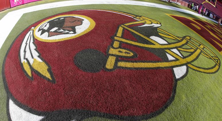 A general view of the Redskins logo at FedEx Field Redskins_Logo