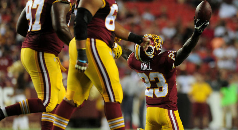 DeAngelo Hall reacts after recovering a fumble DeAngelo_Hall_Fumble_Recovery