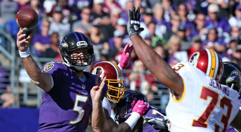 Baltimore Ravens quarterback Joe Flacco. Joe_Flacco_Redskins
