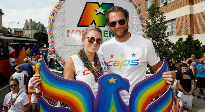 Washington Capitals goaltender Braden Holtby marches in Capital Pride Parade. Capitals goaltender Braden Holtby and other D.C. sports teams represented in Capital Pride Parade.