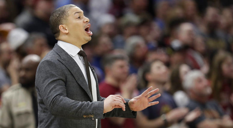 Cleveland Cavaliers head coach Tyronn Lue yells instructions to players in the second half of an NBA basketball game against the Washington Wizards, Thursday, April 5, 2018, in Cleveland. (AP Photo/Tony Dejak) Cleveland Cavaliers head coach Tyronn Lue yells instructions to players in the second half of an NBA basketball game against the Washington Wizards, Thursday, April 5, 2018, in Cleveland. (AP Photo/Tony Dejak)