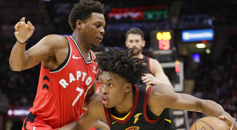 Cleveland Cavaliers' Collin Sexton (2) drives past Toronto Raptors' Kyle Lowry (7) in the first half of an NBA basketball game, Monday, March 11, 2019, in Cleveland. (AP Photo/Tony Dejak) Cleveland Cavaliers' Collin Sexton (2) drives past Toronto Raptors' Kyle Lowry (7) in the first half of an NBA basketball game, Monday, March 11, 2019, in Cleveland. (AP Photo/Tony Dejak)