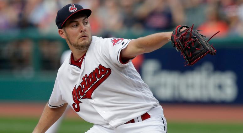 Cleveland Indians starting pitcher Trevor Bauer delivers in the first inning of a baseball game against the Minnesota Twins, Monday, Aug. 6, 2018, in Cleveland. Cleveland Indians starting pitcher Trevor Bauer delivers in the first inning of a baseball game against the Minnesota Twins, Monday, Aug. 6, 2018, in Cleveland.