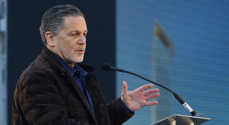 FILE - In this Dec. 14, 2017, file photo, Quicken Loans founder Dan Gilbert, addresses attendees at the former site of the J.L. Hudson Co. department store, in Detroit. Gilbert has reached an agreement to sell Greektown Casino-Hotel in downtown Detroit fo FILE - In this Dec. 14, 2017, file photo, Quicken Loans founder Dan Gilbert, addresses attendees at the former site of the J.L. Hudson Co. department store, in Detroit. Gilbert has reached an agreement to sell Greektown Casino-Hotel in downtown Detroit fo