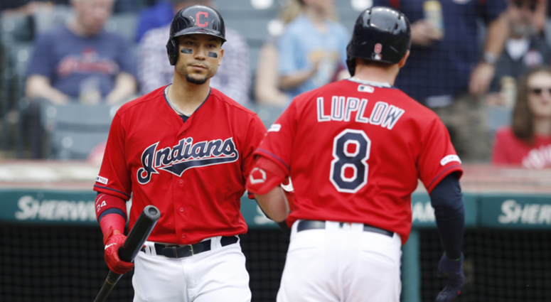 CLEVELAND, OH - MAY 09: Jordan Luplow #8 of the Cleveland Indians is congratulated by Carlos Gonzalez #24 after hitting a solo home run in the second inning against the Chicago White Sox at Progressive Field on May 9, 2019 in Cleveland, Ohio. CLEVELAND, OH - MAY 09: Jordan Luplow #8 of the Cleveland Indians is congratulated by Carlos Gonzalez #24 after hitting a solo home run in the second inning against the Chicago White Sox at Progressive Field on May 9, 2019 in Cleveland, Ohio. (Photo by Jo