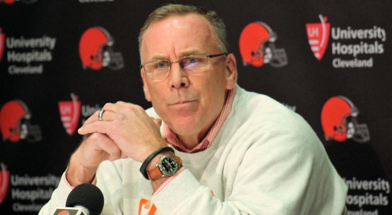 Cleveland Browns general manager John Dorsey speaks during a press conference following the firing of head coach Hue Jackson and offensive coordinator Todd Haley John Dorsey Cleveland Browns fire Hue Jackson