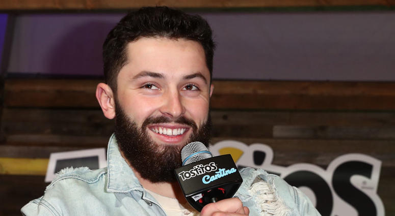 ATLANTA, GA - FEBRUARY 01: Professional football player Baker Mayfield speaks at The Tostitos Cantina at Super Bowl LIVE in Atlanta, Georgia. (Photo by Joe Scarnici/Getty Images for Tostitos) ATLANTA, GA - FEBRUARY 01: Professional football player Baker Mayfield speaks at The Tostitos Cantina at Super Bowl LIVE in Atlanta, Georgia. (Photo by Joe Scarnici/Getty Images for Tostitos)