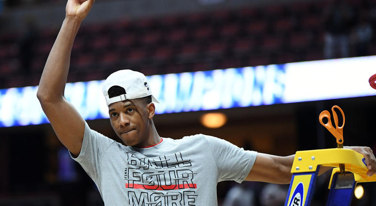 ANAHEIM, CALIFORNIA - MARCH 30: Jarrett Culver #23 of the Texas Tech Red Raiders cuts the net after defeating the Gonzaga Bulldogs during the 2019 NCAA Men's Basketball Tournament West Regional at Honda Center on March 30, 2019 in Anaheim, California. (Ph ANAHEIM, CALIFORNIA - MARCH 30: Jarrett Culver #23 of the Texas Tech Red Raiders cuts the net after defeating the Gonzaga Bulldogs during the 2019 NCAA Men's Basketball Tournament West Regional at Honda Center on March 30, 2019 in Anaheim, California. (Ph