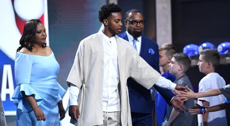 NEW YORK, NEW YORK - JUNE 20: Darius Garland is introduced during the 2019 NBA Draft at the Barclays Center on June 20, 2019 in the Brooklyn borough of New York City.