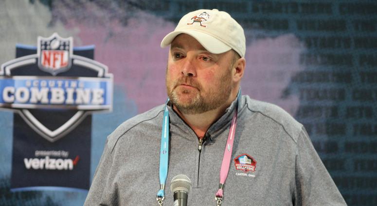 Browns head coach Freddie Kitchens speaks at the 2019 NFL Combine